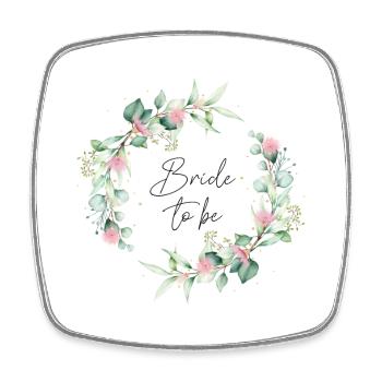 Bride To Be Braut JGA Eukalyptus Boho - Viereckiger Kühlschrankmagnet - Weiß - Vorne