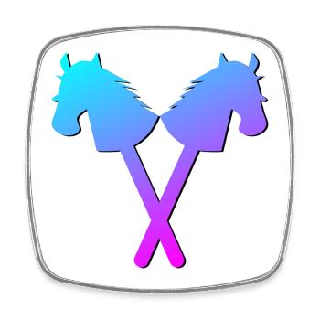 HOBBY HORSING - STECKENPFERDE - Viereckiger Kühlschrankmagnet - Weiß - Vorne