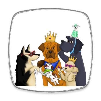 VIP DOGS - Viereckiger Kühlschrankmagnet - Weiß - Vorne