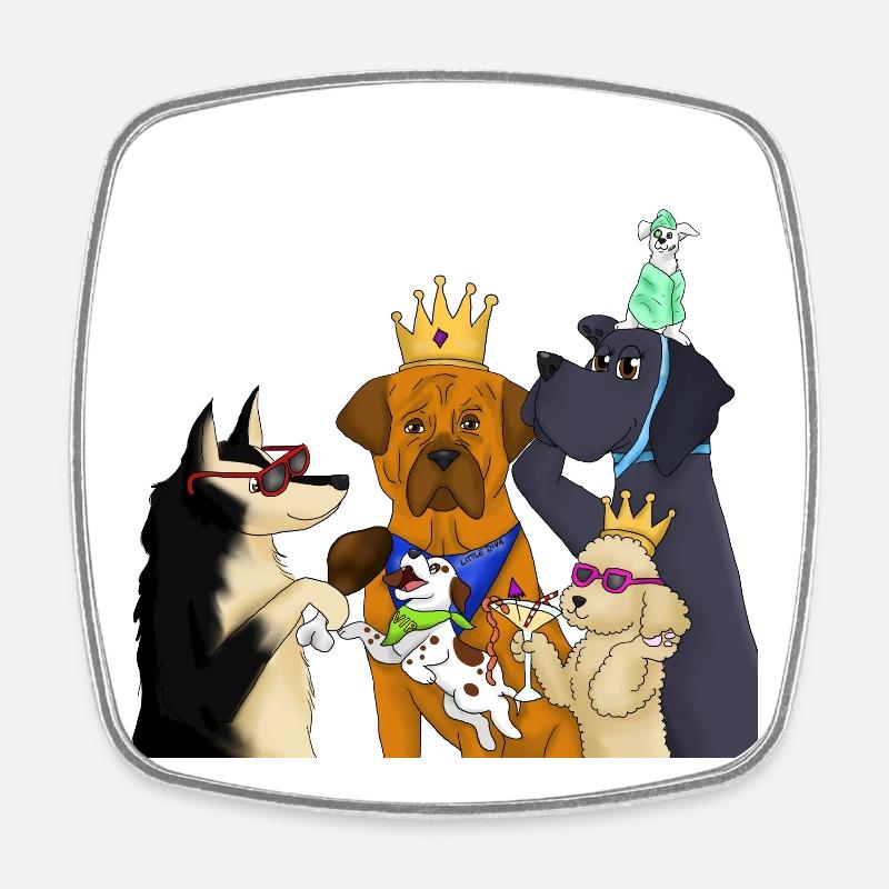 VIP DOGS - Square fridge magnet - white