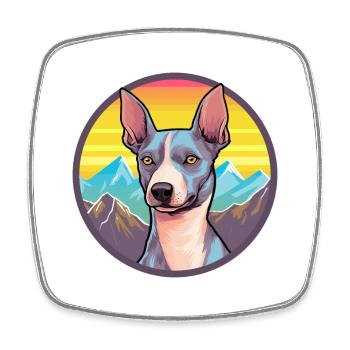 American Hairless Terrier chien race Cartoon Kawaii - Magnet carré - blanc - Devant