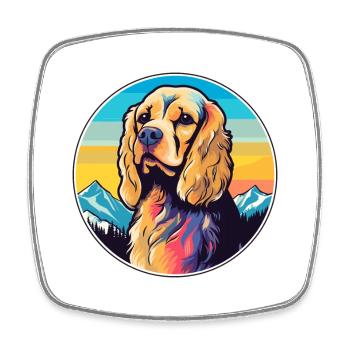 American Cocker Spaniel chien race Cartoon Kawaii W - Magnet carré - blanc - Devant