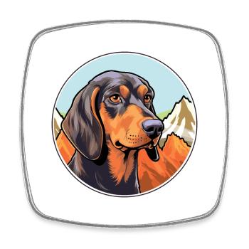 Chien de chasse andalou race de chien dessin animé Kawaii Watercol - Magnet carré - blanc - Devant