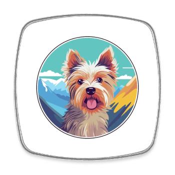 Terrier australien chien race dessin animé kawaii waterc - Magnet carré - blanc - Devant
