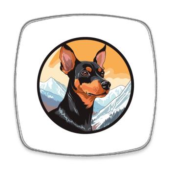 Austrian Pinscher Dog Breed Cartoon Kawaii Waterco - Square fridge magnet - white - Front