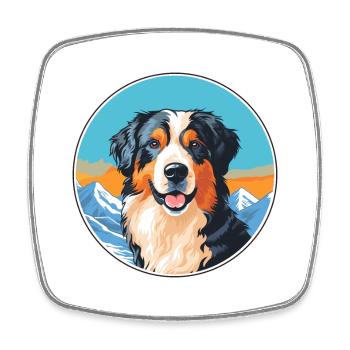 Baskischer Schäferhund Rasse Cartoon Kawaii Watercolo - Viereckiger Kühlschrankmagnet - Weiß - Vorne