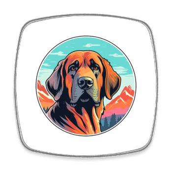 Armenische Gampr Hunderasse Karikatur Kawaii Aquarell - Viereckiger Kühlschrankmagnet - Weiß - Vorne