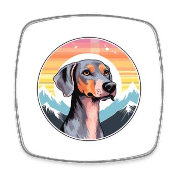 Azawakh chien race dessin animé Kawaii aquarelle - Magnet carré - blanc - Devant