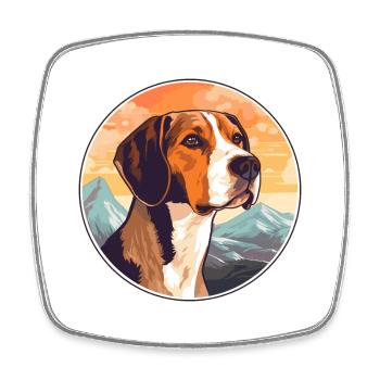 American Foxhound Hunderasse Cartoon Kawaii Waterco - Viereckiger Kühlschrankmagnet - Weiß - Vorne