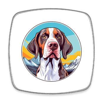 Ariege Pointer Hund Rasse Cartoon Kawaii Aquarell - Viereckiger Kühlschrankmagnet - Weiß - Vorne