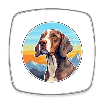 Auvergne Pointing Dog Breed Cartoon Kawaii Waterco - Square fridge magnet - white - Front