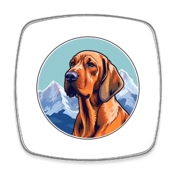 Bavarian Mountain Hound Dog Breed Cartoon Kawaii W - Square fridge magnet - white - Front