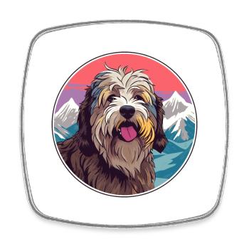Bergamasco Schäferhund Hunderasse Karikatur Kawaii Wasser - Viereckiger Kühlschrankmagnet - Weiß - Vorne