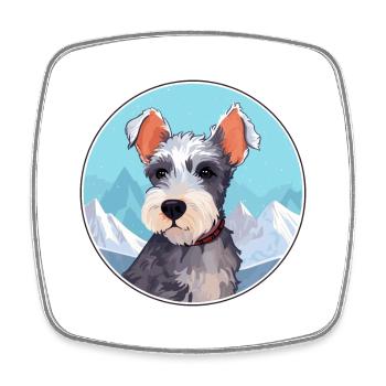 Blauer Paul Terrier Hunderasse Cartoon Kawaii Waterco - Viereckiger Kühlschrankmagnet - Weiß - Vorne