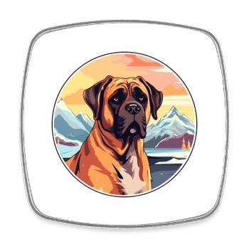 Boerboel chien race dessin animé Kawaii aquarelle - Magnet carré - blanc - Devant