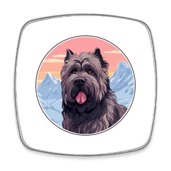 Bouvier Des Flandres Race De Chien Cartoon Kawaii Wate - Magnet carré - blanc - Devant