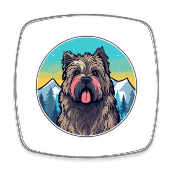Bouvier Des Ardennes Race De Chien Cartoon Kawaii Wate - Magnet carré - blanc - Devant