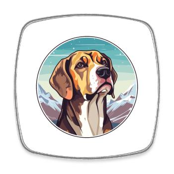 Braque Du Bourbonnais Hunderasse Cartoon Kawaii Wat - Viereckiger Kühlschrankmagnet - Weiß - Vorne