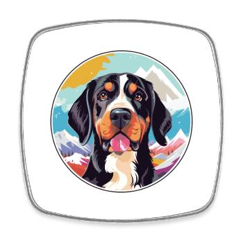 Braque Francais Dog Breed Cartoon Kawaii Watercolo - Square fridge magnet - white - Front