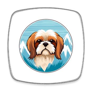 Briquet Griffon Vendéen Chien Race Cartoon Kawaii W - Magnet carré - blanc - Devant
