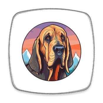 Bluthund Hunderasse Cartoon Kawaii Aquarell - Viereckiger Kühlschrankmagnet - Weiß - Vorne