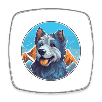 Bleu De Gascogne Dog Breed Cartoon Kawaii Watercol - Square fridge magnet - white - Front