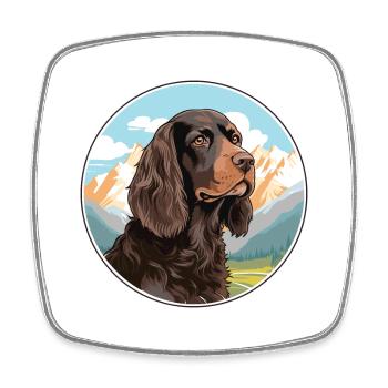 Boykin Épagneul chien race dessin animé Kawaii aquarelle - Magnet carré - blanc - Devant