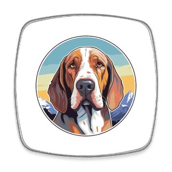 Bruno Jura Hound Dog Breed Cartoon Kawaii Watercol - Square fridge magnet - white - Front
