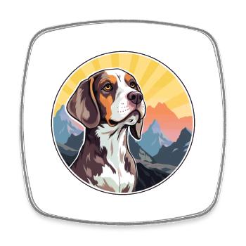 Braque Auvergne Dog Breed Cartoon Kawaii Watercolo - Square fridge magnet - white - Front