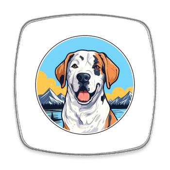 Broholmer chien race dessin animé Kawaii aquarelle - Magnet carré - blanc - Devant