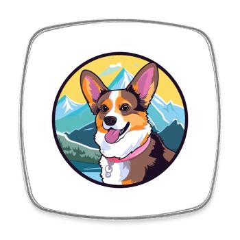 Cardigan Welsh Corgi chien race Cartoon Kawaii Wate - Magnet carré - blanc - Devant