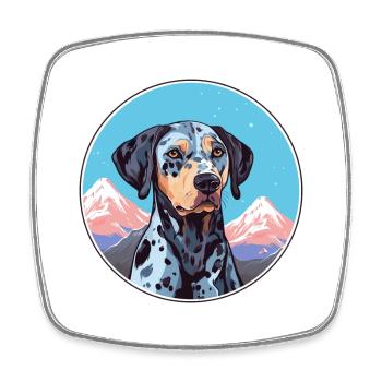 Catahoula léopard chien race dessin animé kawaii waterco - Magnet carré - blanc - Devant