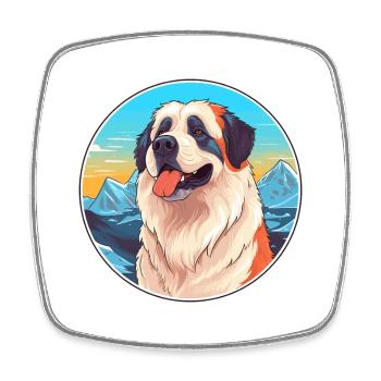 Caucasian Ovcharka Dog Breed Cartoon Kawaii Waterc - Square fridge magnet - white - Front