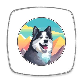Cao Da Serra De Aires Hunderasse Cartoon Kawaii Wat - Viereckiger Kühlschrankmagnet - Weiß - Vorne