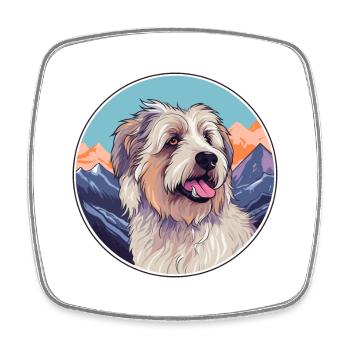Cao de Castro Laboreiro Hunderasse Cartoon Kawaii W - Viereckiger Kühlschrankmagnet - Weiß - Vorne
