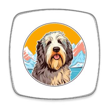 Katalanischer Schäferhund Hund Rasse Cartoon Kawaii Watercol - Viereckiger Kühlschrankmagnet - Weiß - Vorne