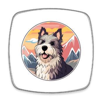 Chien Francais Dog Breed Cartoon Kawaii Watercolor - Square fridge magnet - white - Front