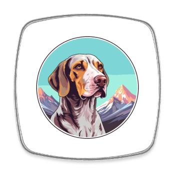 Burgos Pointer chien race dessin animé Kawaii aquarelle - Magnet carré - blanc - Devant