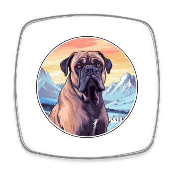 Cane Corso Dog Breed Cartoon Kawaii Watercolor - Square fridge magnet - white - Front