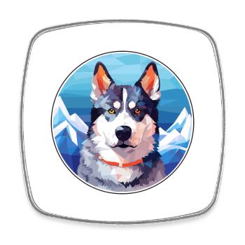 Cao De Seo Miguel Hunderasse Cartoon Kawaii Waterco - Viereckiger Kühlschrankmagnet - Weiß - Vorne
