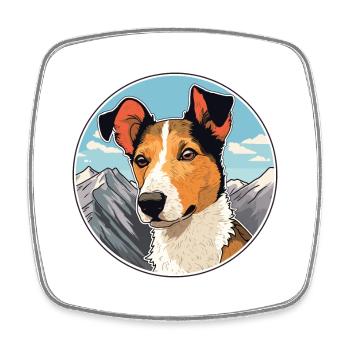 Chilean Fox Terrier Dog Breed Cartoon Kawaii Water - Square fridge magnet - white - Front