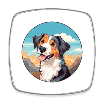 Cimarron Uruguayo Dog Breed Cartoon Kawaii Waterco - Square fridge magnet - white - Front
