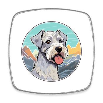Cesky Terrier Hunderasse Cartoon Kawaii Aquarell - Viereckiger Kühlschrankmagnet - Weiß - Vorne
