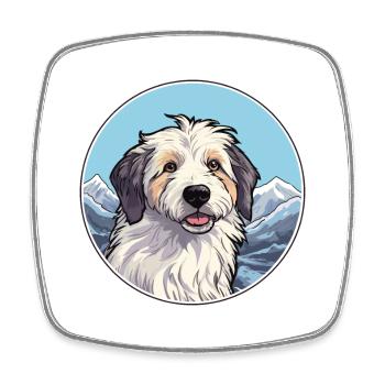 Cumberland chien de berger chien race dessin animé kawaii eau - Magnet carré - blanc - Devant