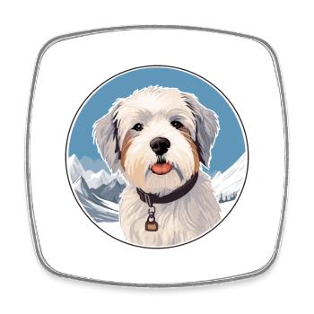 Dandie Dinmont Terrier Dog Breed Cartoon Kawaii Wa - Square fridge magnet - white - Front