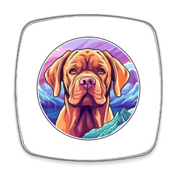 Bordeauxdogge Hunderasse Cartoon Kawaii Waterco - Viereckiger Kühlschrankmagnet - Weiß - Vorne