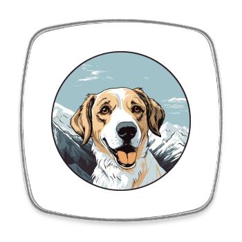 Drever Hunderasse Karikatur Kawaii Aquarell - Viereckiger Kühlschrankmagnet - Weiß - Vorne