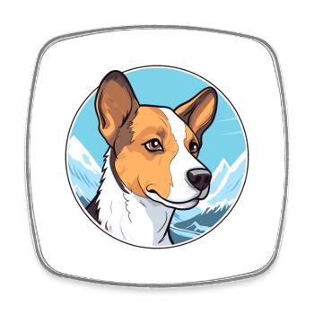 Danois Suédois Farmdog Race Cartoon Kawaii Wa - Magnet carré - blanc - Devant