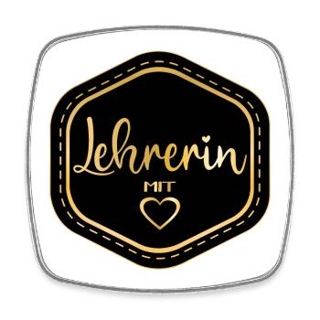 DANKESCHÖN SPRÜCHE - LEHRERIN MIT HERZ - Viereckiger Kühlschrankmagnet - Weiß - Vorne