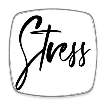 Stress - Viereckiger Kühlschrankmagnet - Weiß - Vorne